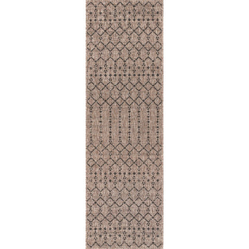 Ourika Moroccan Geometric Textured Weave Indoor/outdoor Runner Rug